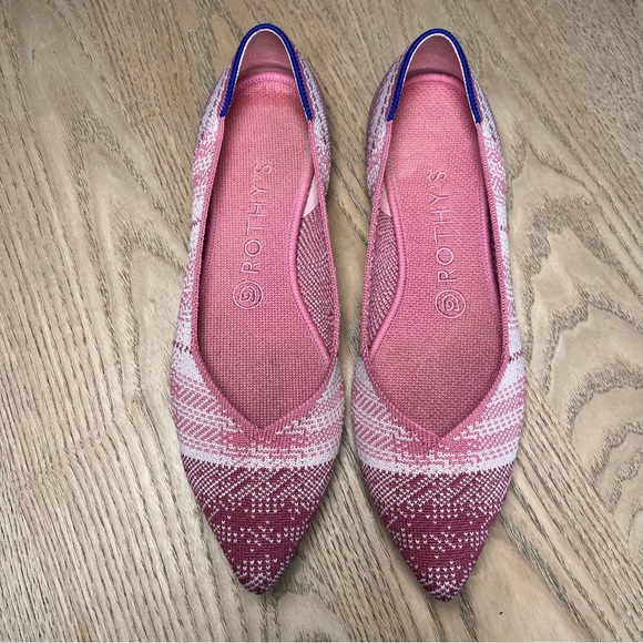 Rothy’s The Point Pink Plaid Limited Edition Ballet Flats Women’s Size 8.5 - Picture 2 of 9